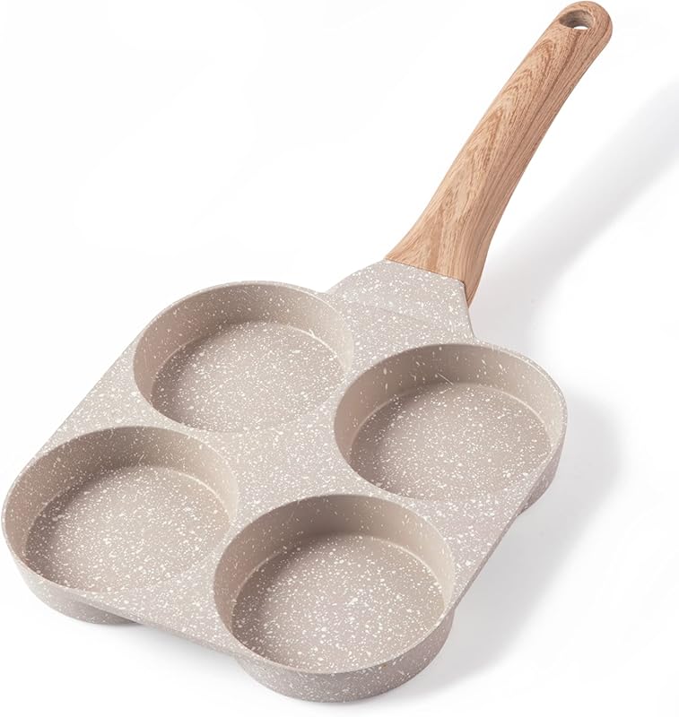 CAROTE 4-Cup Nonstick Granite Omelette Pan, Versatile Pancake and Egg 
