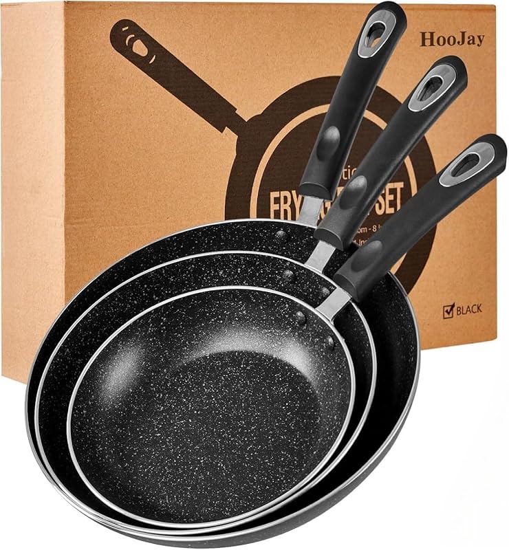 Nonstick 3-Piece Frying Pan Set, 8