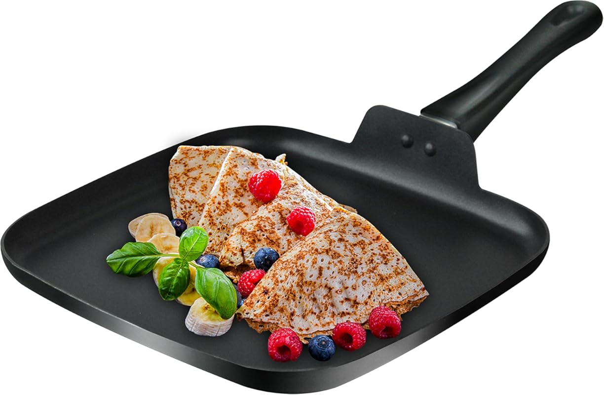 10 Inch Square Nonstick Griddle Pan, PFOA Free Grill Pan Ideal for Egg