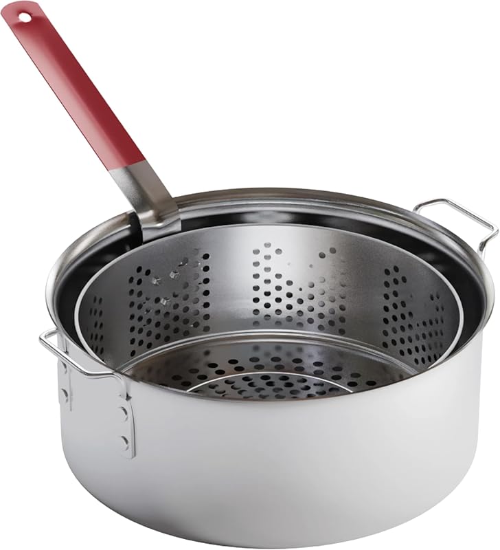 Gas One 10QT Aluminum Deep Fry Pot with Basket, Easy Grip Handle, Dura