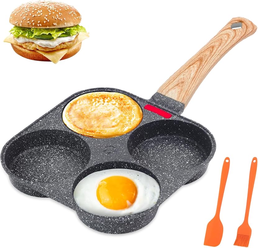 4-Cup Healthy Aluminum Nonstick Egg Pan, Breakfast Omelette and Pancak