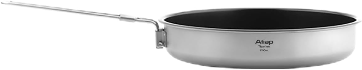 Lightweight Titanium Nonstick Frying Pan with Folding Handle, 1600ml C