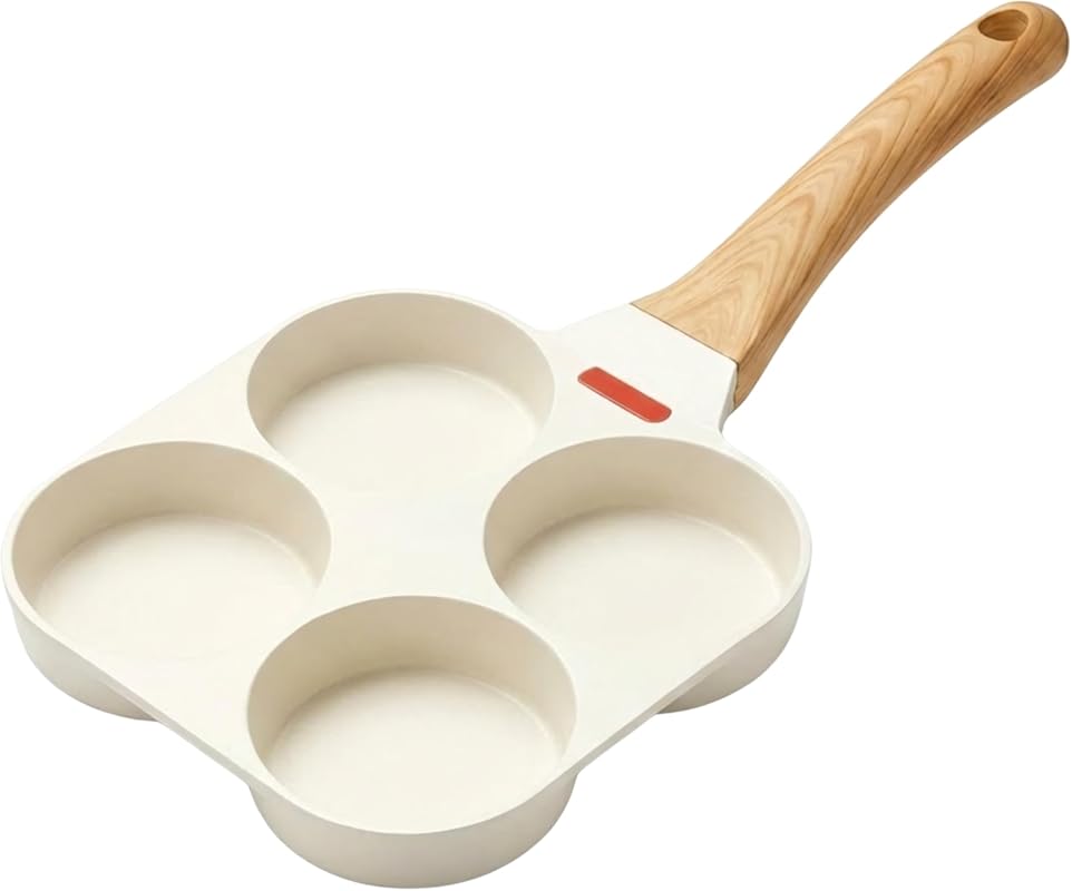 4-Hole Egg Frying Pan with Nonstick Granite Coating, PFOA Free Divided