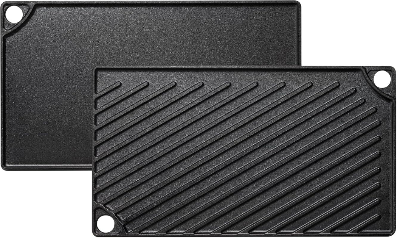 EWFEN Reversible 16.7x9.5” Pre-Seasoned Cast Iron Grill and Griddle Pa