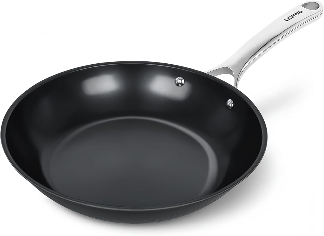 Pre-Seasoned 9.5” Carbon Steel Frying Pan, Lightweight Natural Non-Sti