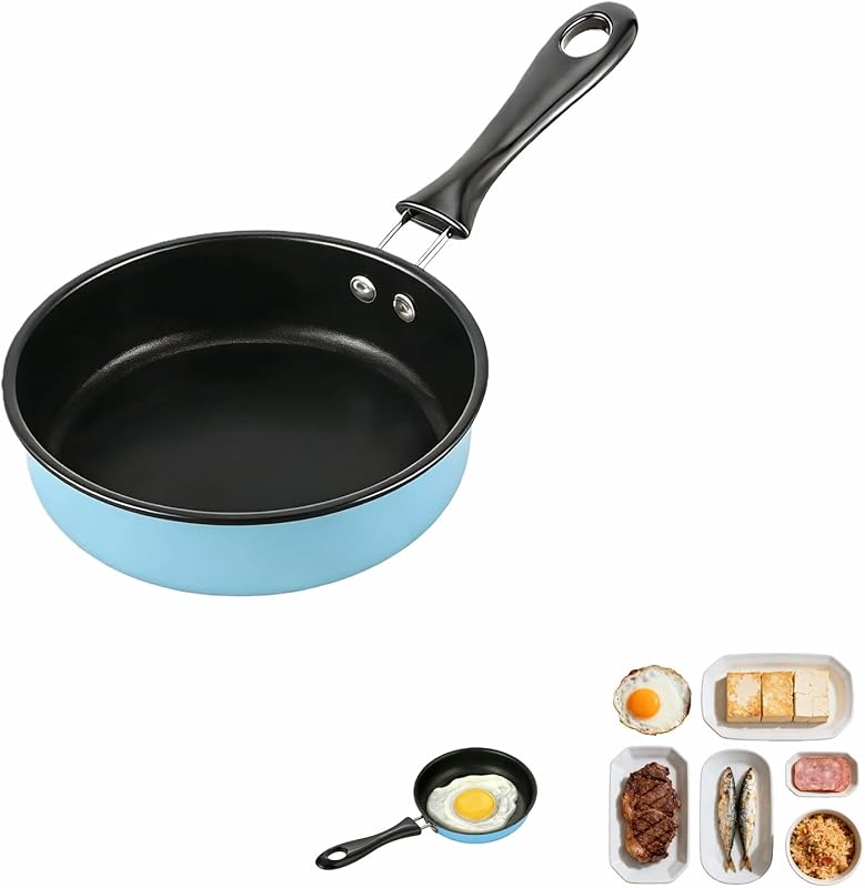 4.7 Inch Mini Non-Stick Frying Pan with Hanging Hole, Flat Bottom for 