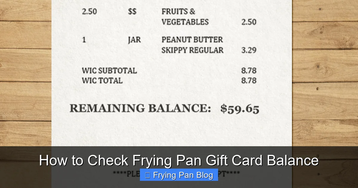 How to Check Frying Pan Gift Card Balance