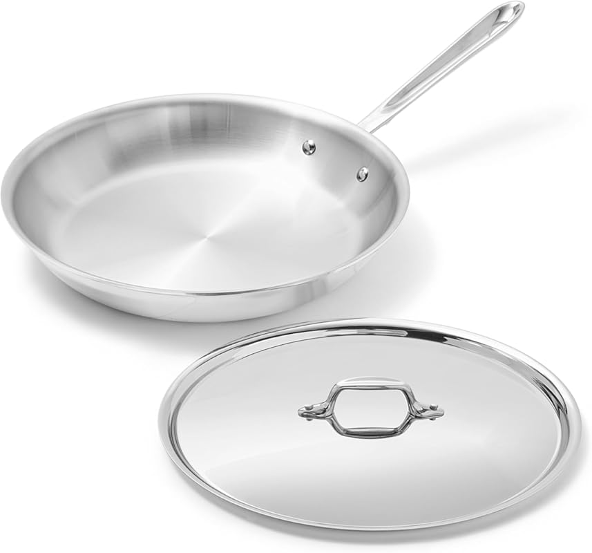 All-Clad D3® Stainless Steel 12-Inch Frying Pan with Lid, Made in USA,