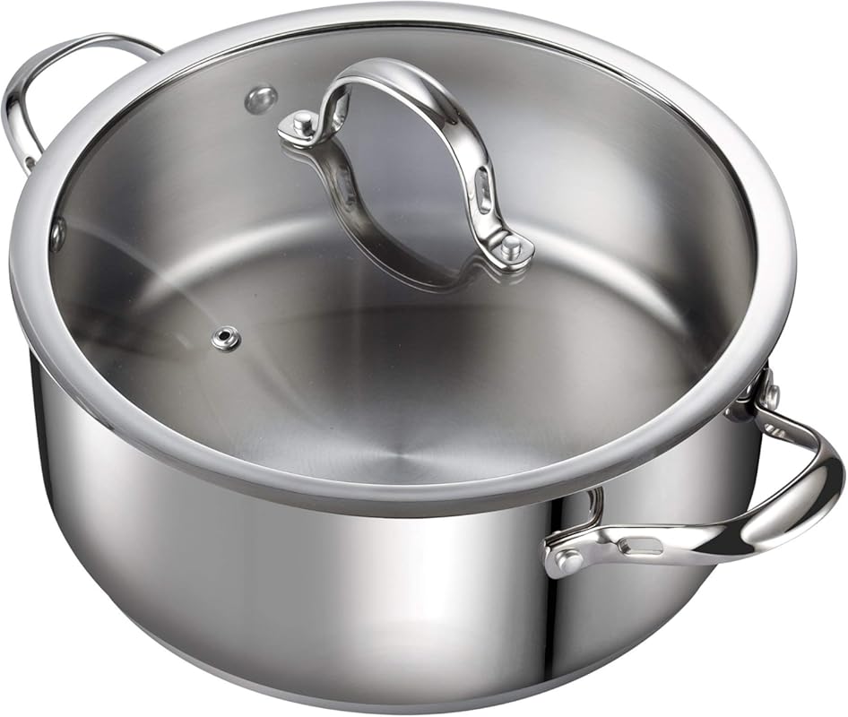 Cooks Standard 7-Quart Stainless Steel Dutch Oven Casserole with Glass