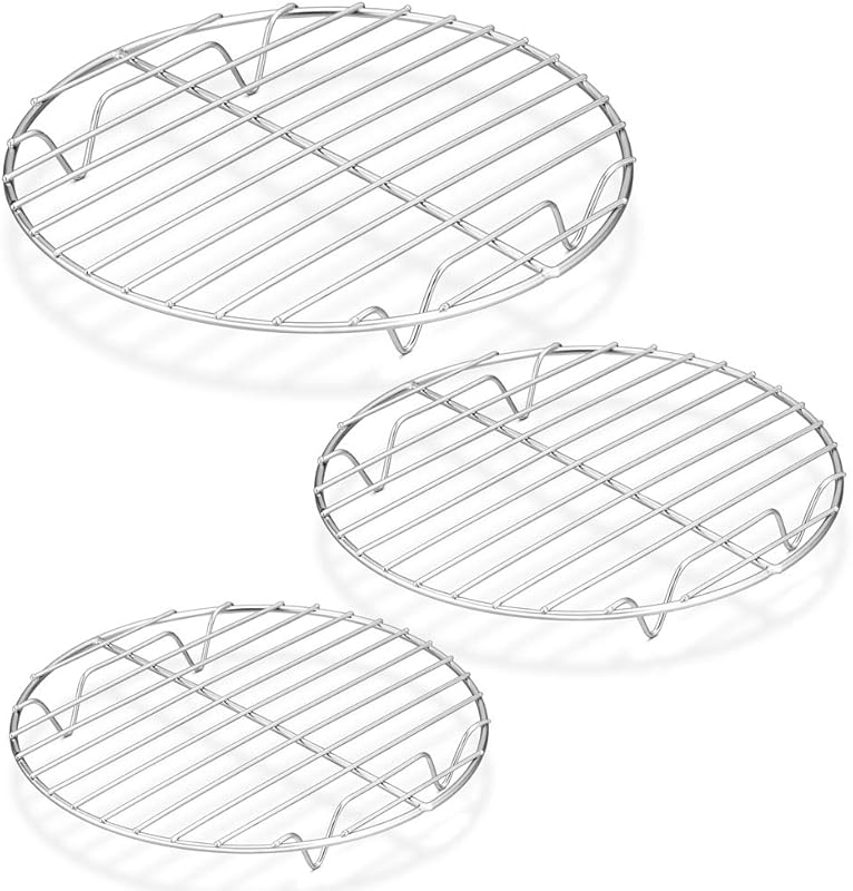 P&P CHEF 3-Piece Stainless Steel Round Cooking Rack Set, Fits Air Frye