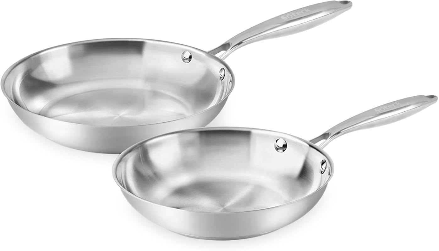 2-Piece Stainless Steel Tri-Ply Frying Pan Set 8