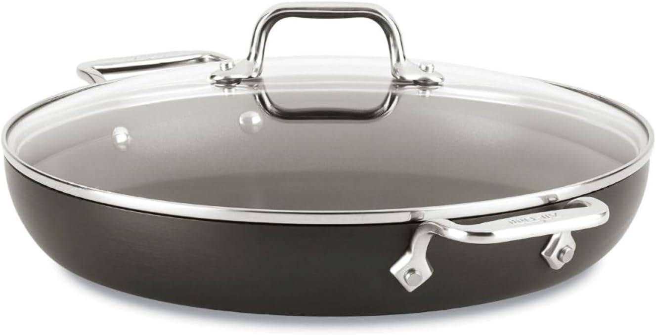 All-Clad HA1 12 Inch Hard Anodized Nonstick Everyday Pan with Lid and 