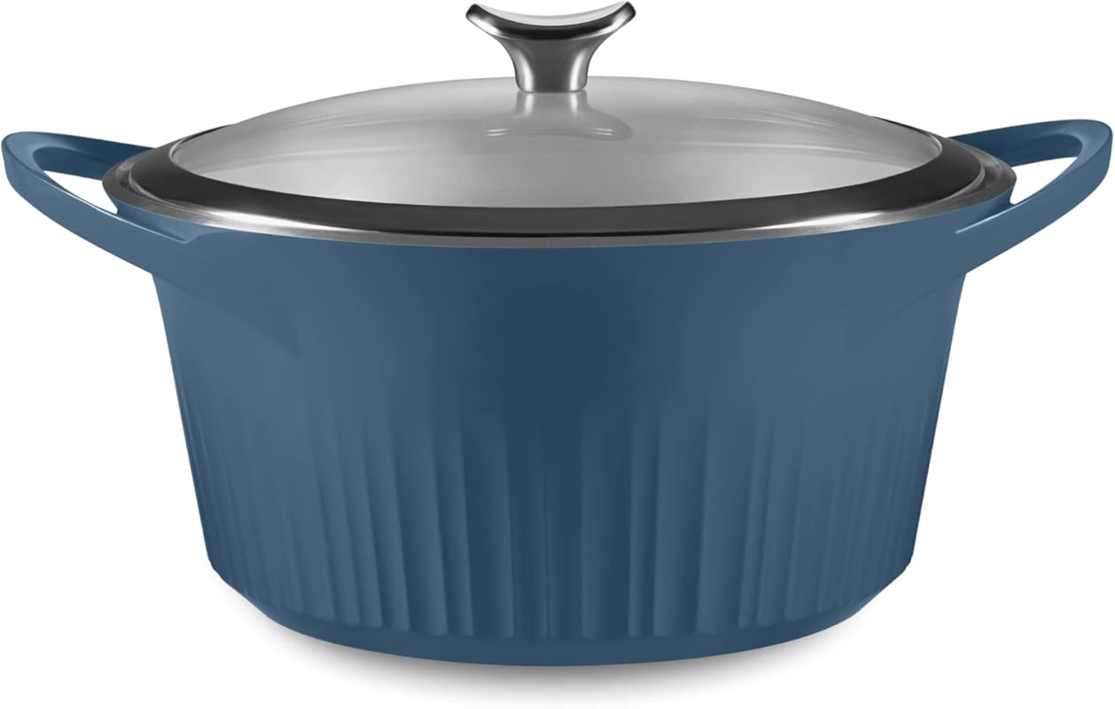 CorningWare QuickHeat 5.5QT Cast Aluminum Dutch Oven with Lid, Non-Sti