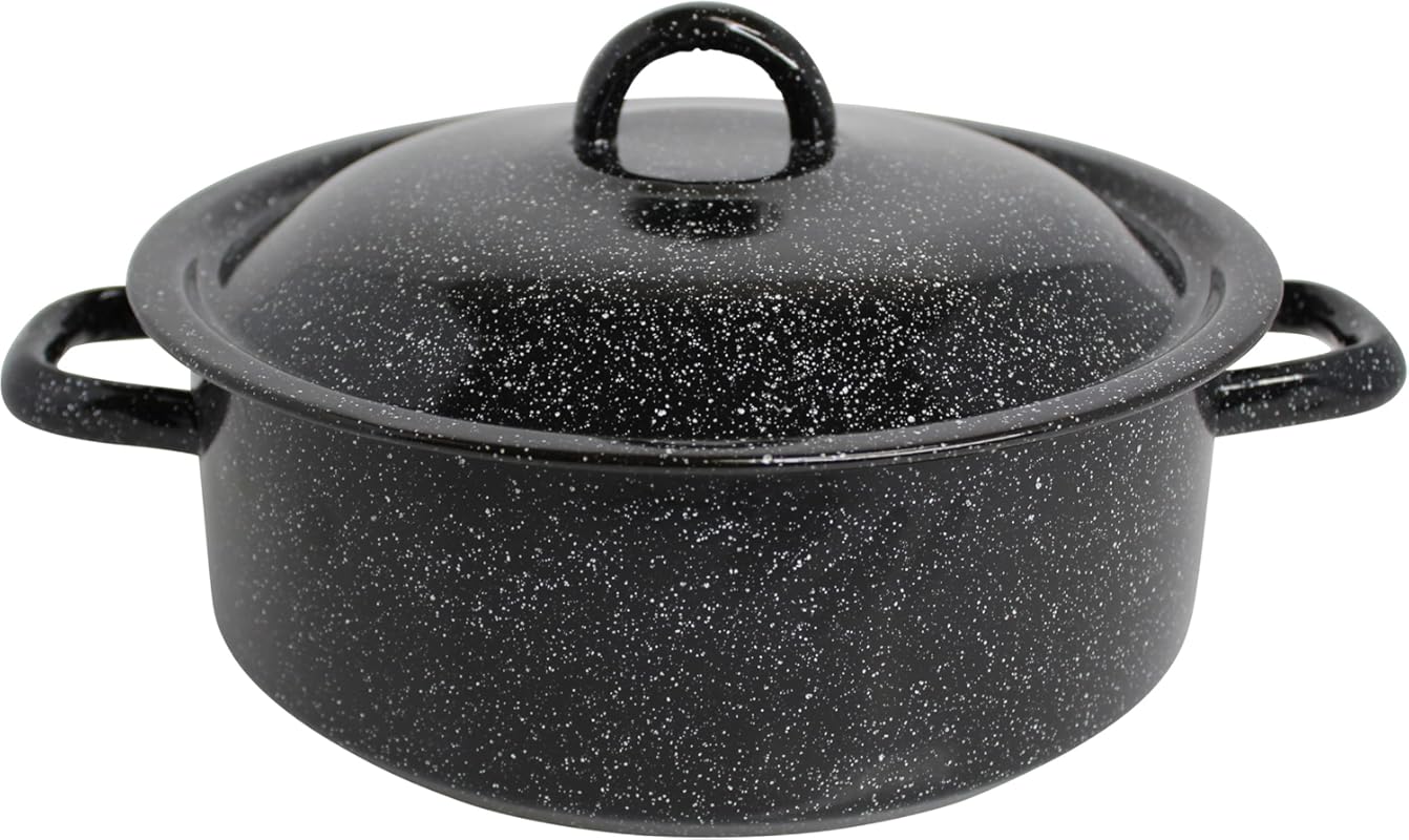 Mirro 4.5 Quart Vintage Style Black Speckled Enamel on Steel Dutch Ove