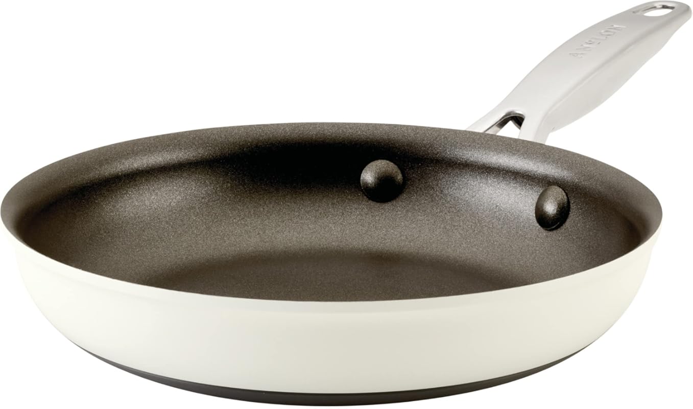 Anolon Achieve 8.25 Inch Hard Anodized Nonstick Frying Pan, Cream Colo