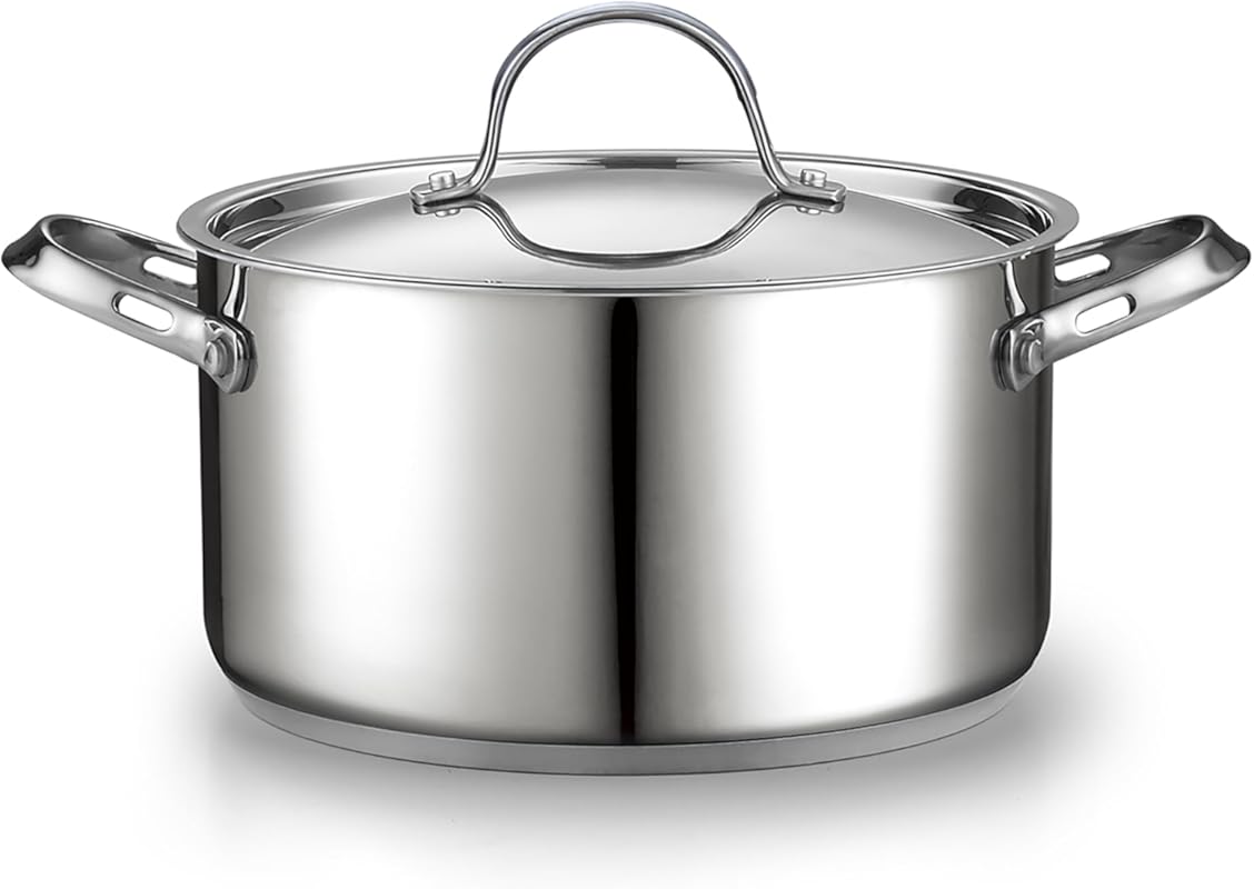 Cooks Standard 6-Quart 18/10 Stainless Steel Stockpot Dutch Oven with 