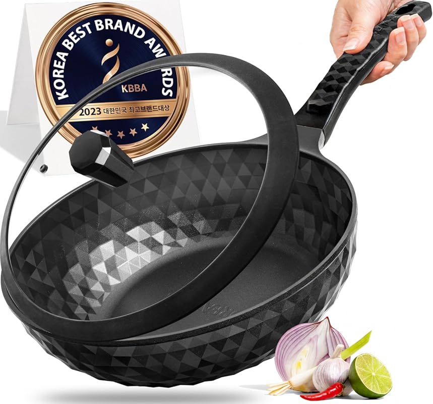 Diamond X Premium Nonstick Wok Pan with Lid, 11