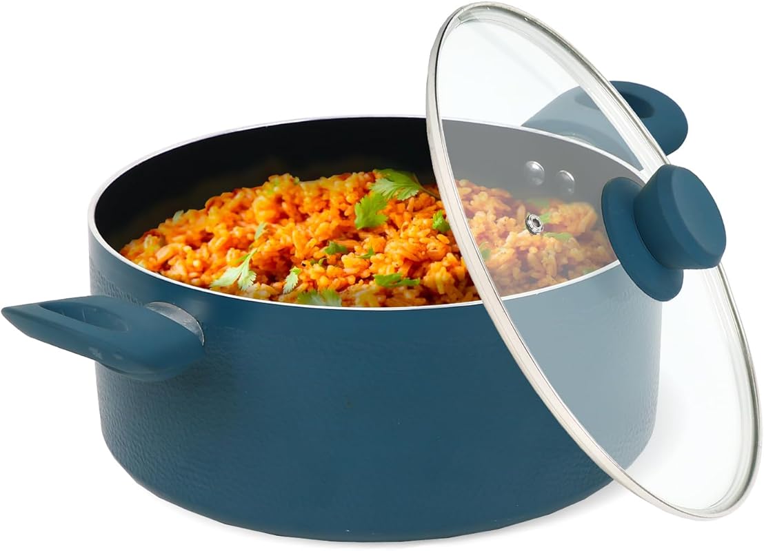 5 Quart Nonstick Dutch Oven with Lid, Soft Touch Handles, Induction Ba