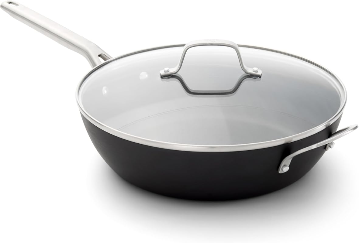 Calphalon Hard-Anodized Nonstick 12-Inch Jumbo Frying Pan with Lid, Du