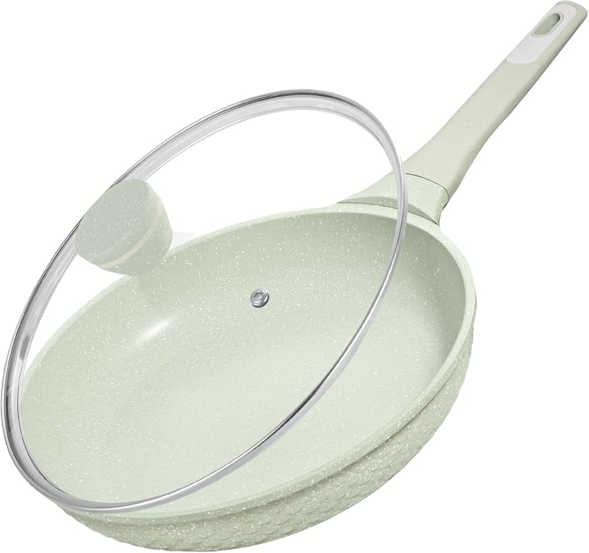 11 Inch Nonstick Frying Pan with Tempered Glass Lid, Super Nonstick, P