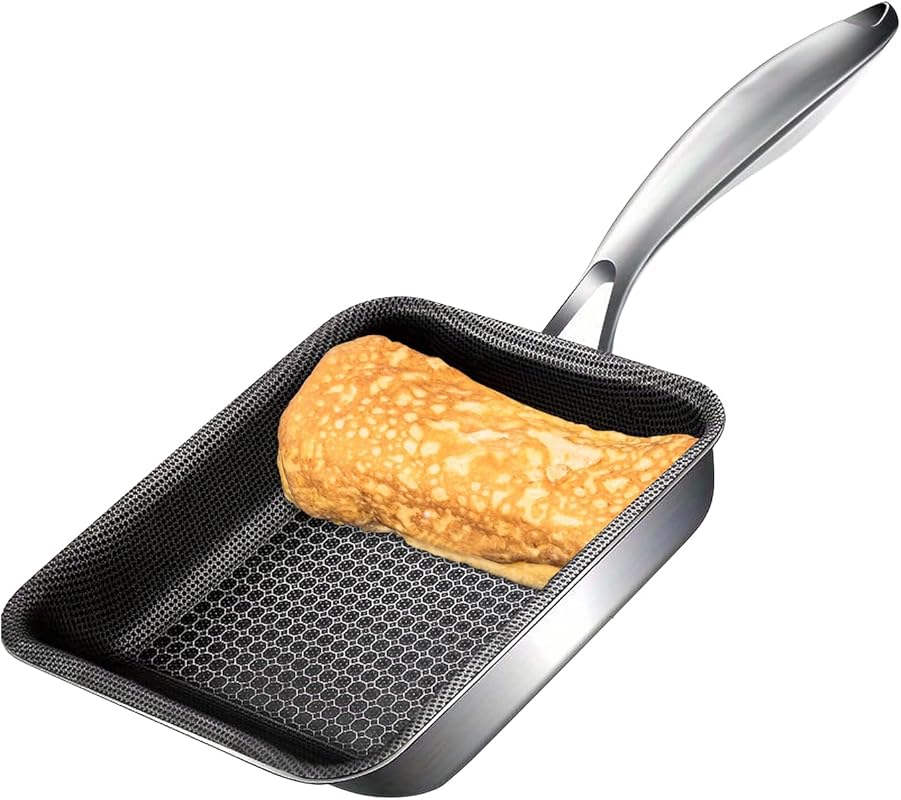 Tamagoyaki Pan 14.5x6.2 Inch Nonstick Stainless Steel Square Frying Pa