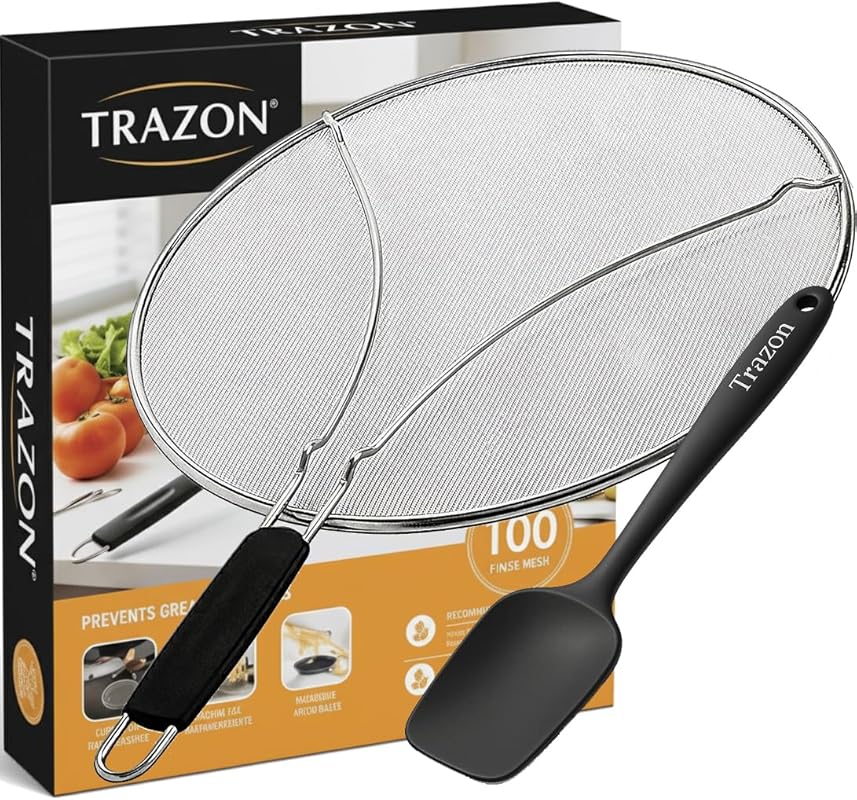 13 Inch Grease Splatter Screen for Frying Pans, Blocks 99% Hot Oil Spl