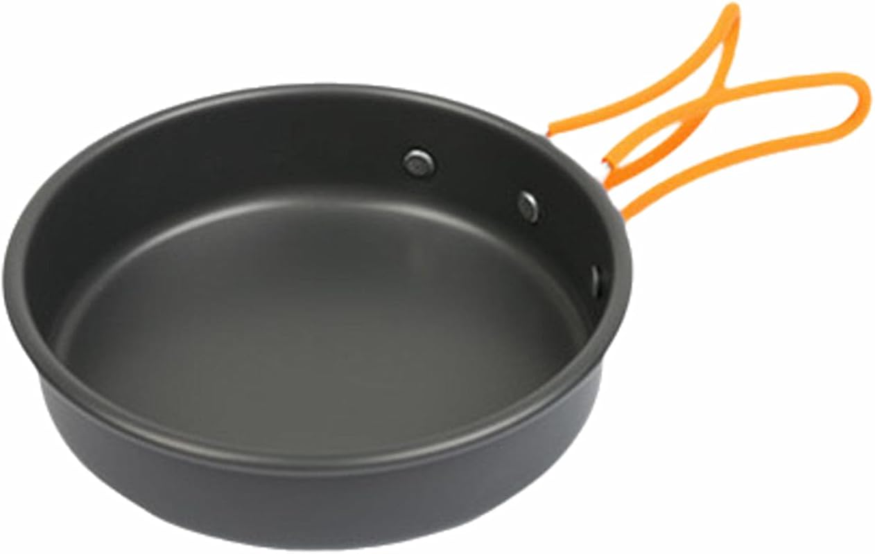 12 Inch Aluminum Alloy Camping Frying Pan with Folding Handles and Mes