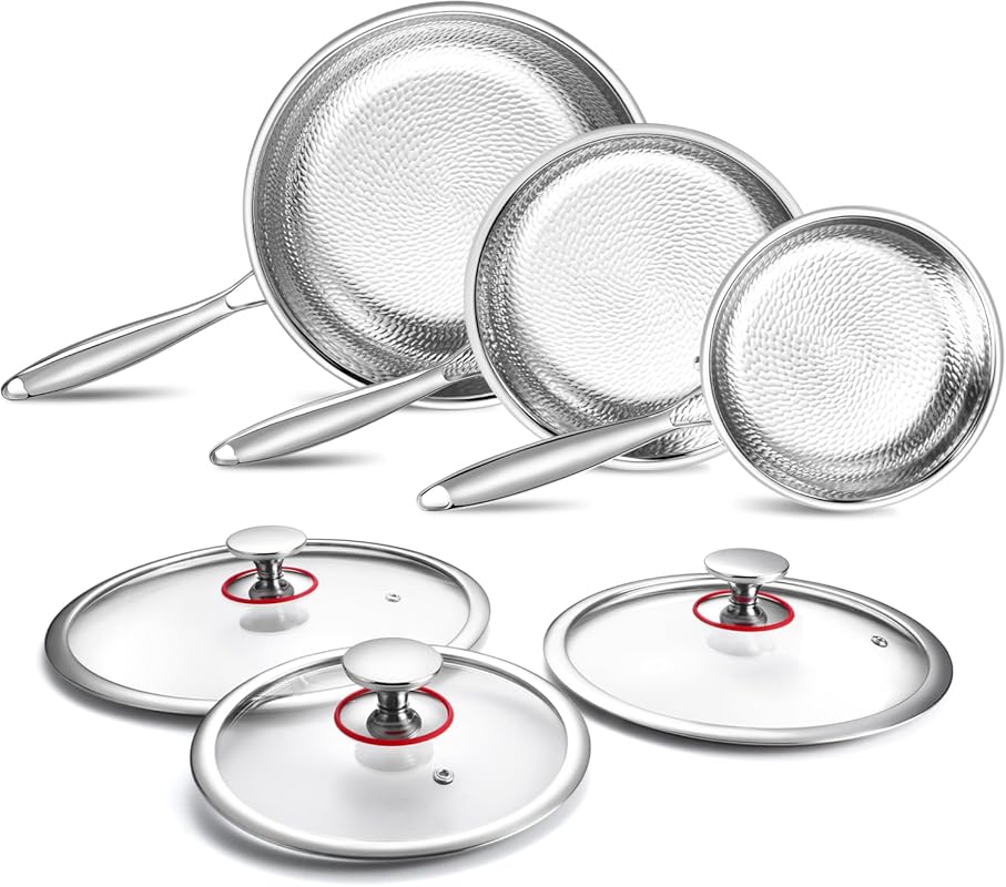 Lazycorner Titanium Nonstick Frying Pan Set 8