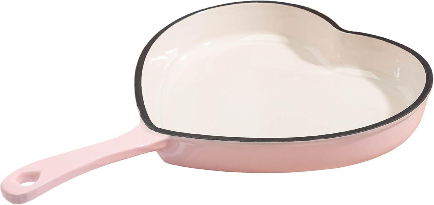 Paris Hilton 10-Inch Pink Enameled Cast Iron Heart Skillet, Superior H