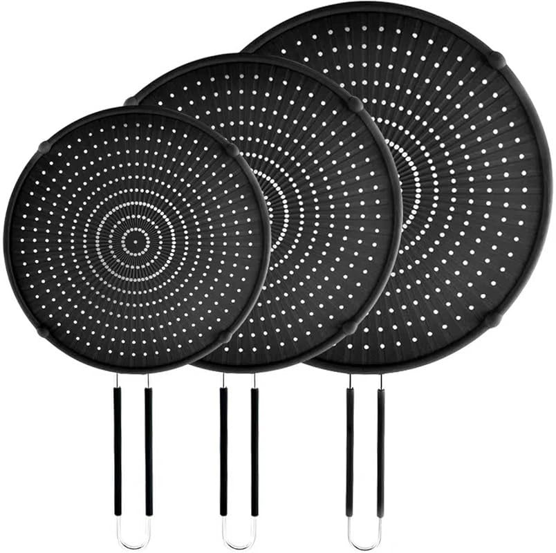 Silicone Splatter Screen Set for Frying Pan, Heat-Resistant and Dishwa