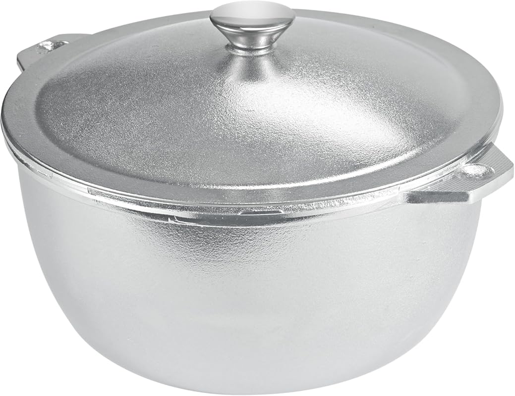 18L Cast Aluminum Caldero Dutch Oven Pot, Coating-Free, Even Heat, Fas