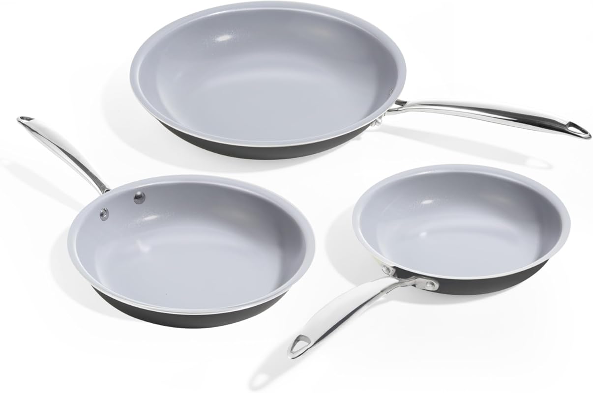 KITEXPERT Titanium Ceramic Nonstick Frying Pan Set 8
