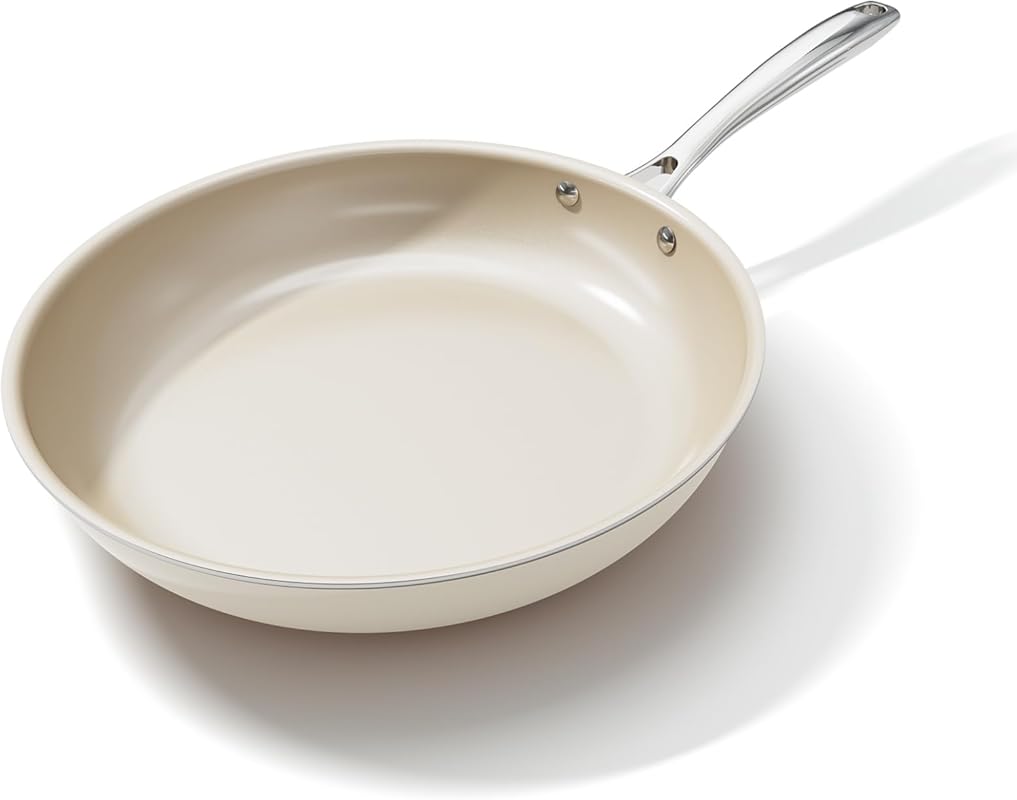 11 Inch Ceramic Nonstick Frying Pan Skillet, PFAS-Free, Dishwasher & O