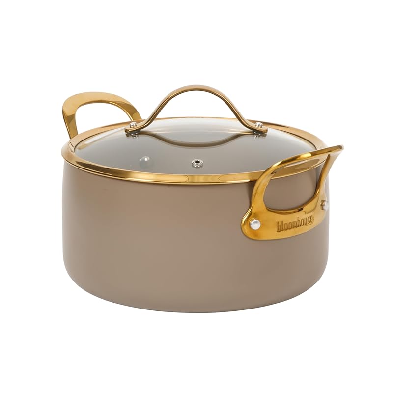 Bloomhouse 6QT Heavy Duty Aluminum Dutch Oven, PFA-Free Ceramic Nonsti