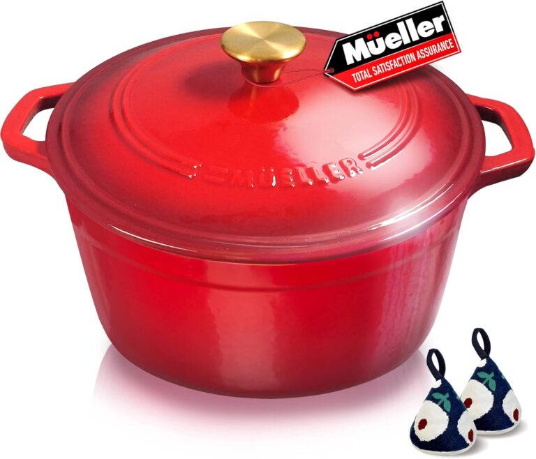 Mueller 6qt Enameled Cast Iron Dutch Oven Review 2026: Durable Oven-Safe Cassero