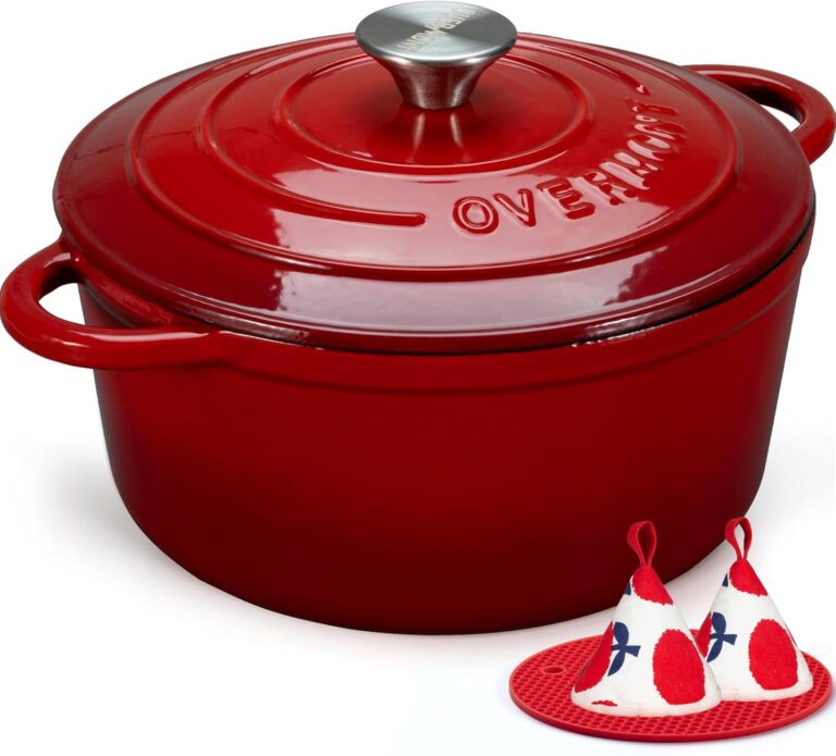 Overmont 5.5QT Enameled Cast Iron Dutch Oven Review 2026: Heavy-Duty Braising Po