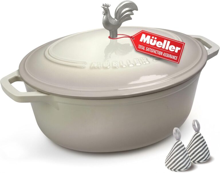 MUELLER HOME 5.5 Quart Enameled Cast Iron Oval Dutch Oven Review 2026: Durable H