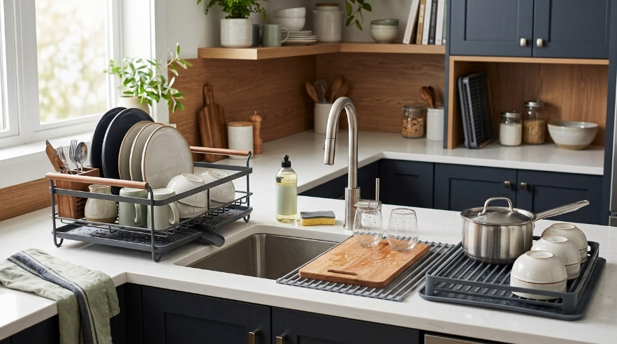est dish racks in 2026 represented by full-size, expandable, and over-sink drying designs.