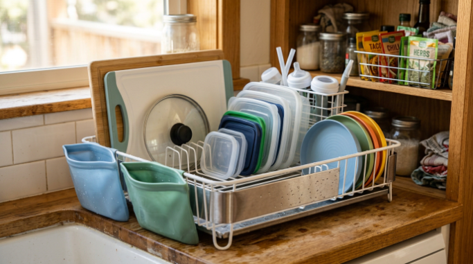 How Can You Reuse a Dish Rack in the Kitchen